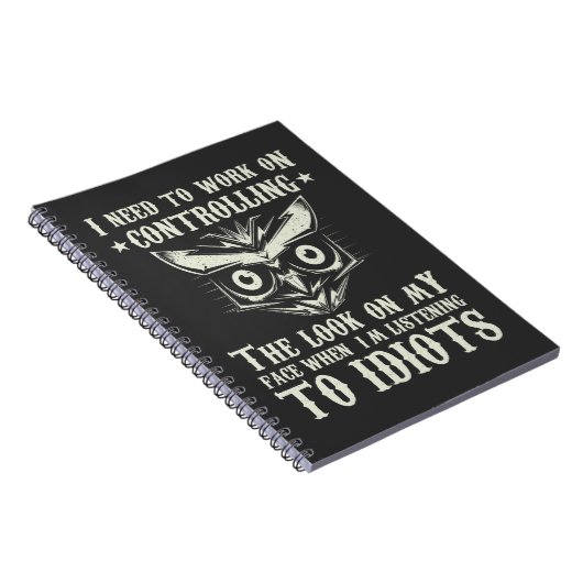 Carnet Contrôler mon visage Chouette Sarcastique Chouette (Côté Droit)