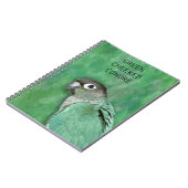 Carnet Conure verte à mâcher - bel oiseau (Côté gauche)
