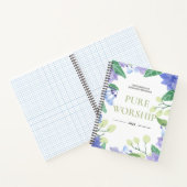 Carnet Convention JW 2025 pur culte bleu floral design (Intérieur)