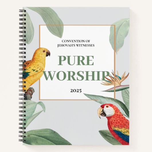Carnet Convention JW 2025 pur culte design tropical (Devant)