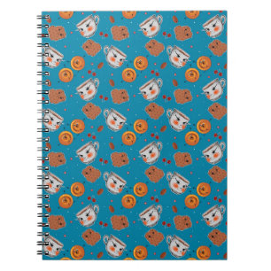 Carnet Cookies, petits pains : motif de fond bleu