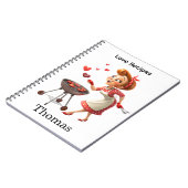 Carnet Cooking Love Red Hearts Recipe Spiral Notebook  (Côté gauche)