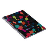 Carnet Cool Abstract Geometric Cube Pattern Personalized (Côté Droit)