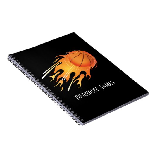 Carnet Cool Basketball sports ajouter nom (Côté Droit)