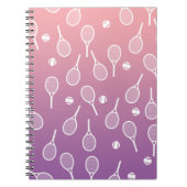 Carnet Cool Blanc Retro Racquets de Tennis Motif Gradient (Devant)