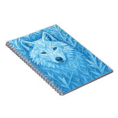 Carnet Cool Blue Geometric Wolf Low Poly Aesthetic School (Côté Droit)