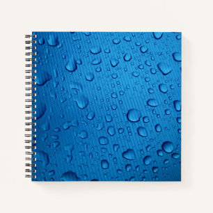 Carnet Cool Blue Water Droplets Carré