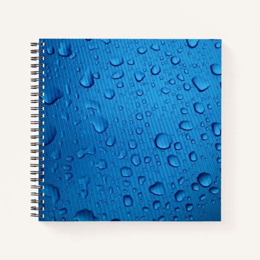 Carnet Cool Blue Water Droplets Carré (Devant)