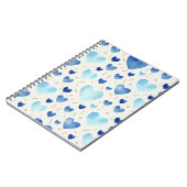 Carnet Cool Blue Watercolor Hearts (Côté gauche)