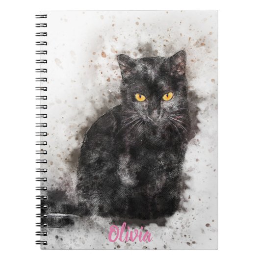Carnet Cool Chat Noir Distressed Photo (Devant)