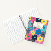 Carnet Cool coloré Abstrait 60s Hippie modèle floral (Intérieur)