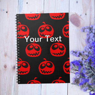 Carnet Cool Cute Red Halloween Pumpkin Pattern