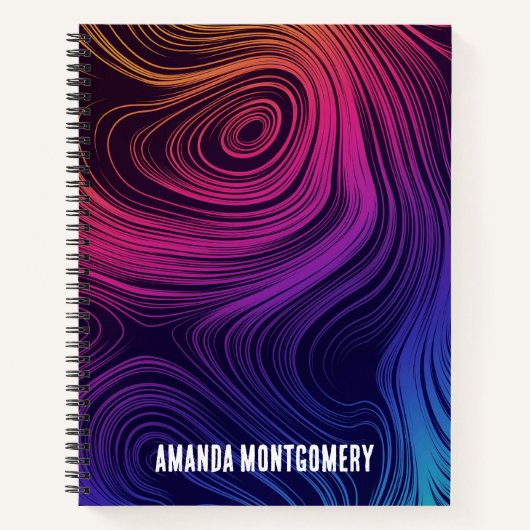 Carnet Cool des 60 cercles Vibe et des tourbillons Motif (Devant)