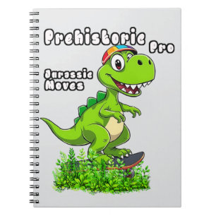Carnet Cool Dino on a Skateboard