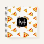 Carnet Cool et fun pizza tranches motif Monogram blanc (Devant)