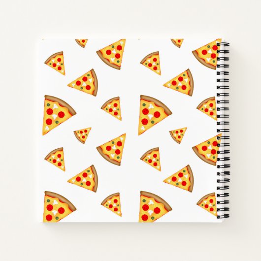 Carnet Cool et fun pizza tranches motif Monogram blanc (Dos)