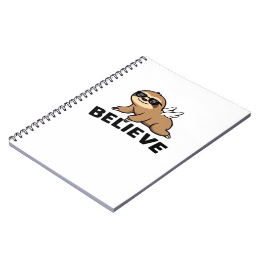 Carnet Cool Flying Sloth Croyez Drôle Motivational Design (Côté gauche)