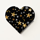 Carnet Cool Gold Black Stars Metallic Low-key Luxury Xmas (Dos)