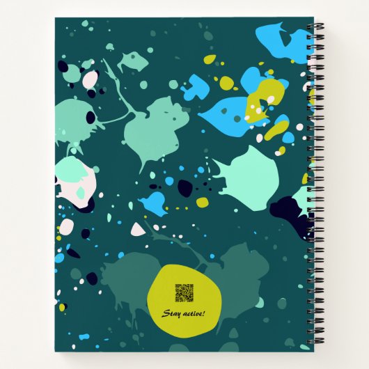 Carnet Cool Green Paint Splatt Nom Yoga Exercice Noteb (Dos)