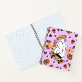 Carnet Cool Halloween Ghost sur Skateboard Orange (Intérieur)