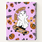 Carnet Cool Halloween Ghost sur Skateboard Orange (Dos)