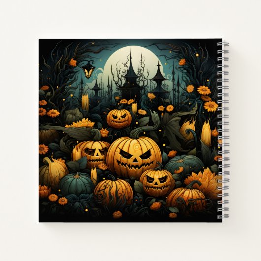 Carnet Cool Halloween Motif sans couture Awesome Citrouil (Dos)
