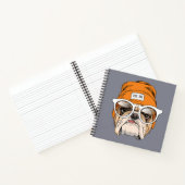 Carnet Cool Hipster Bulldog (Intérieur)