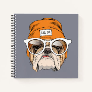 Carnet Cool Hipster Bulldog