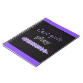 Carnet Cool Jouer Tennis Citation noir et violet (Côté gauche)
