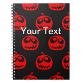 Carnet Cool mignon rouge Halloween Citrouille Motif (Devant)