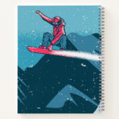 Carnet Cool Modern Snowboard Winter Nom personnalisé (Dos)