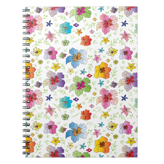 Carnet Cool moderne Fleur Motif élégant (Devant)