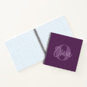 Carnet Cool Monochrome Purple Script tendance Monogramme (Intérieur)