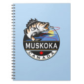 Carnet Cool Muskoka Canada Pêche en plein air Crest (Devant)