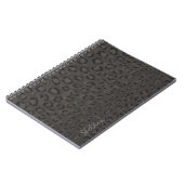 Carnet Cool noir gris cheetah imprimé monogramme (Côté gauche)