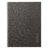 Carnet Cool noir gris cheetah imprimé monogramme (Devant)