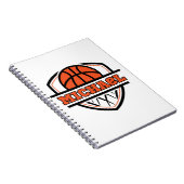 Carnet Cool Orange Black Basketball Sports (Côté Droit)