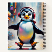 Carnet Cool Peinture d'Art numérique de pingouin (Dos)