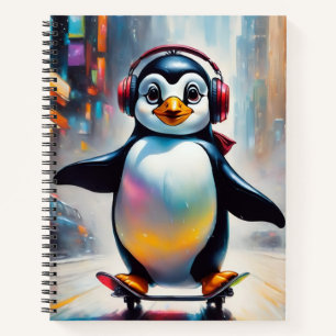 Carnet Cool Peinture d'Art numérique de pingouin