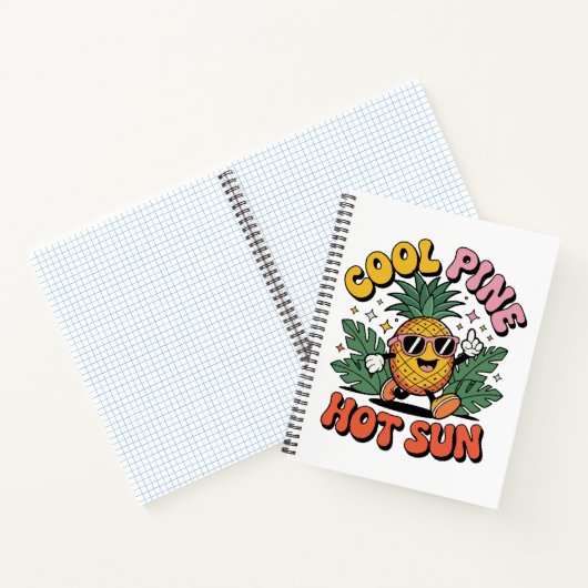Carnet Cool Pine Hot Sun Retro Pineapple Summer Vibes (Intérieur)