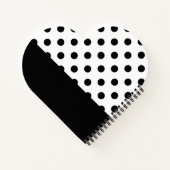 Carnet Cool Rétro Noir et Blanc à Points avec Nom (Dos)