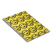Carnet Cool Sardé Joyeux visage souriant motif jaune (Côté Droit)