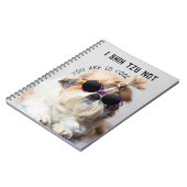 Carnet Cool Shih Tzu Pas amusant Lunettes de soleil migno (Côté gauche)