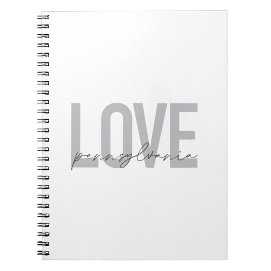 Carnet Cool, simple, modern design Love Pennsylvania (Devant)