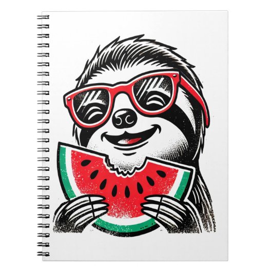 Carnet Cool Sloth Manger de la pastèque (Devant)