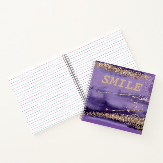 Carnet Cool Smile Gold Purple Personnel (Intérieur)