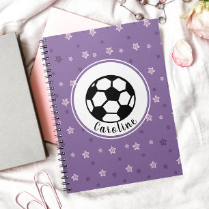 Carnet Cool Soccer Girl Rose & Black Sporty Personnalisé