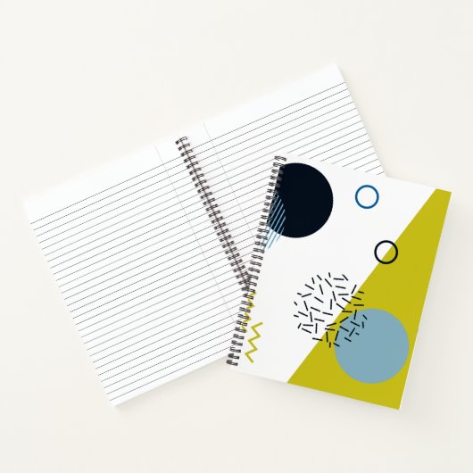 Carnet Cool, tendance, moderne, vert Memphis (Intérieur)