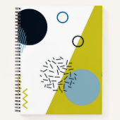 Carnet Cool, tendance, moderne, vert Memphis (Devant)