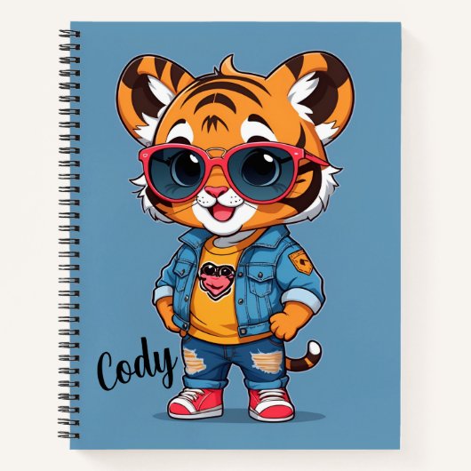 Carnet Cool Tiger personnalisé (Devant)